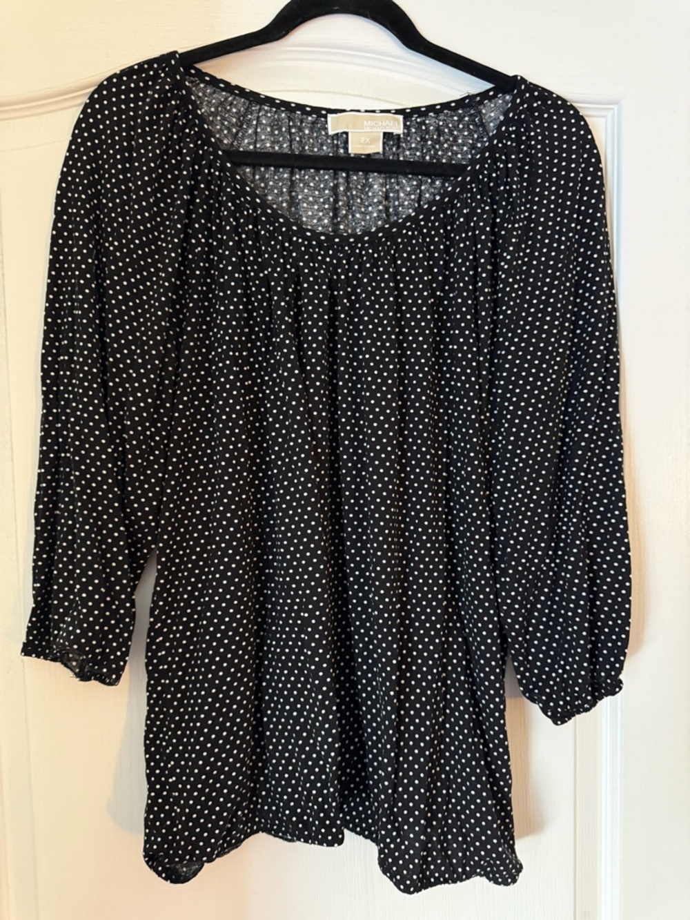 Michael Kors Black & White Polka Dot Top